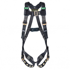 MSA 10152633, Workman Arc Flash Vest-Style Harness Back Web Loop Tongue Buckle leg straps STD Black